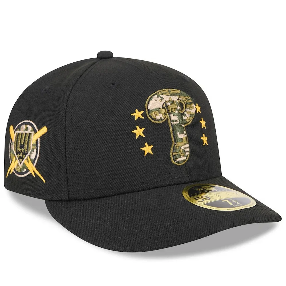 New Era 59FIFTY Philadelphia Phillies Cap Men Black Armed Forces Day Low UPS1362